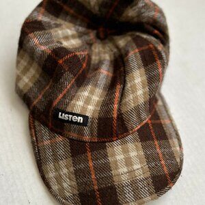 Listen Brand Classic BritishTweed Plaid Flat Cap